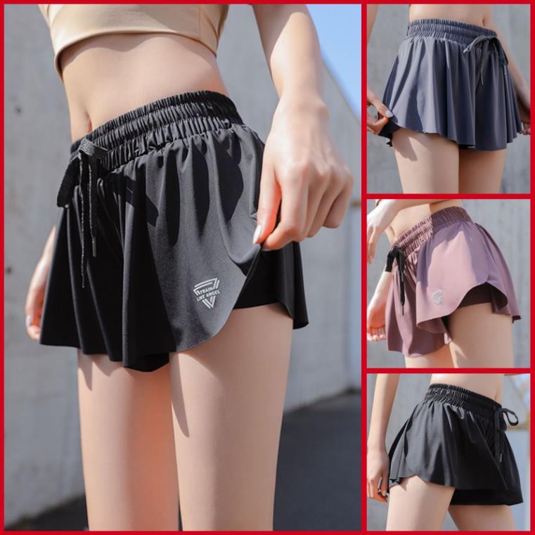 Quần tập gym nữ 2 lớp Louro QF16, kiểu quần short nữ tập yoga, zumba, thoáng mát, co giãn 4 chiều *