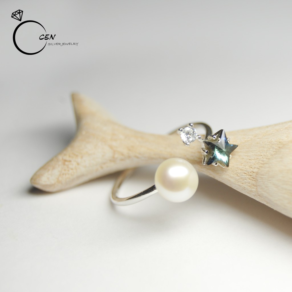 Nhẫn Ngôi Sao Xanh Cen Silver Jewelry N17