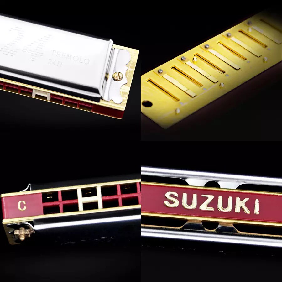 Kèn Harmonica tremolo Suzuki Study-24 Hamonica suzuki TONE Đô(C),TONE Đô Thăng(C#) VÀ TONE La(A) tặng khăn lau kèn