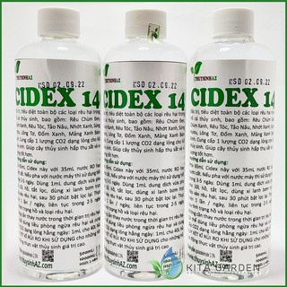 Dung dịch phòng trị rêu hại Cidex 14 cho bể cá thủy sinh - Chai 500ml