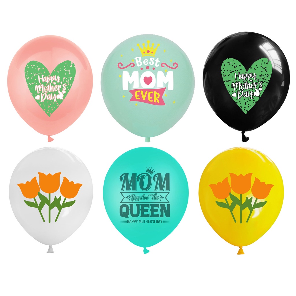 Bong Bóng 12 Inch In Chữ Happy Mother's Day Trang Trí Tiệc