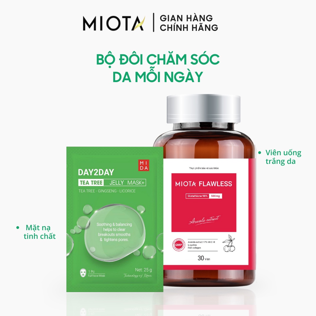 Mặt nạ hỗ trợ dưỡng ẩm, làm giảm mờ thâm, dưỡng trắng da Mask Day2Day Tea Tree &amp; Jelly