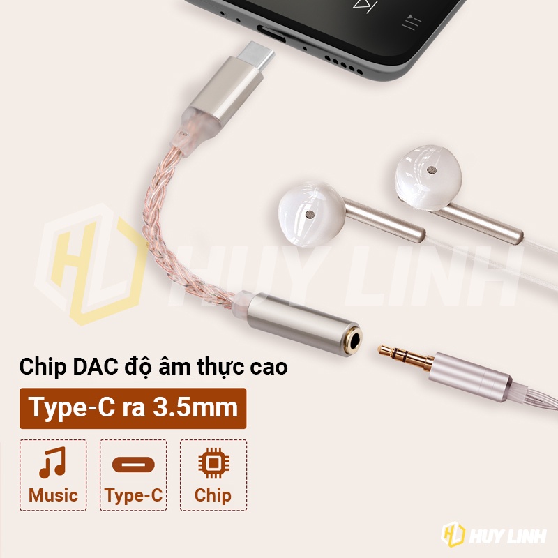 Cáp chuyển tín hiệu JCALLY JM40 ES9280C PRO Type C to 3.5mm cáp DAC cao cấp
