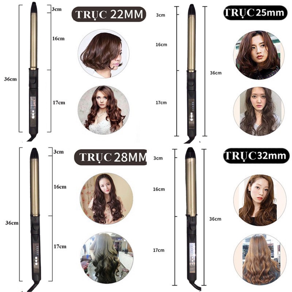 Máy Uốn Tóc Tự Xoay Gợn Sóng Hàn Quốc Cao Cấp, Máy Duỗi Tóc Làm Tóc Xoăn Uốn Lọn Chuyên Nghiệp