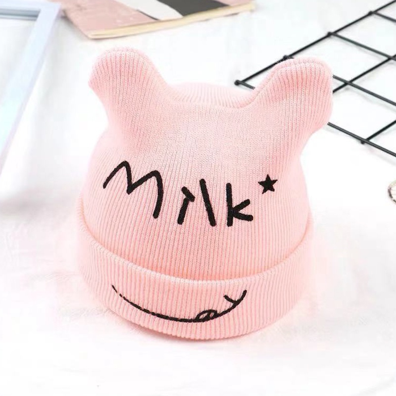 Nón Đan Len Họa Tiết Dễ Thương Thời Trang Thu Đông Cho Bé