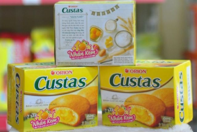 Bánh Custas kem trứng của Orion. Hộp 12 chiếc. 282gr/ hộp