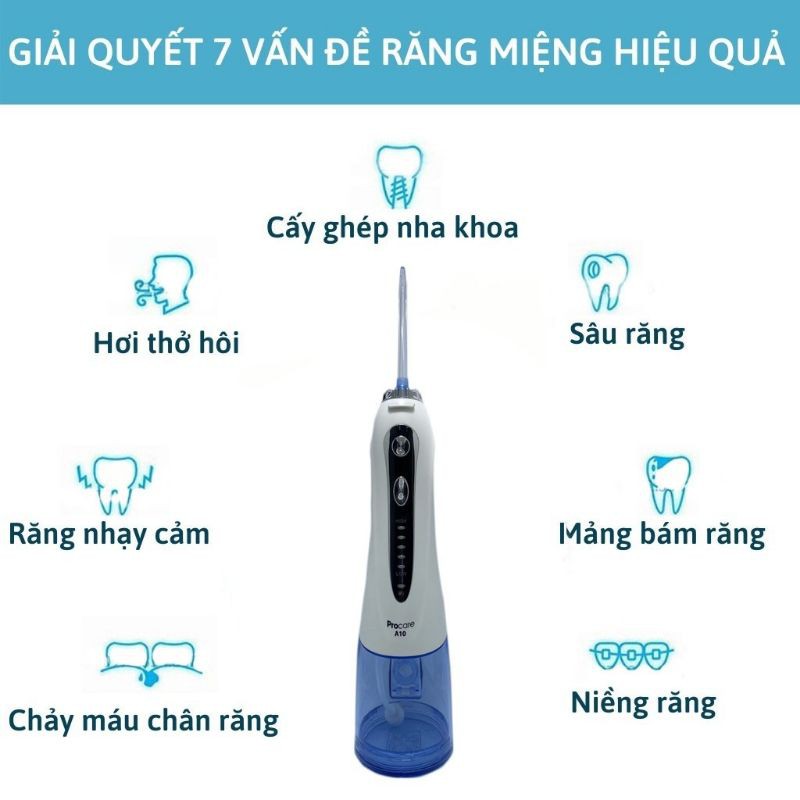 [Chính hãng 100%] Máy tăm nước Procare A10 - Sản phẩm được các nha sĩ khuyên dùng Bảo hành 12 tháng