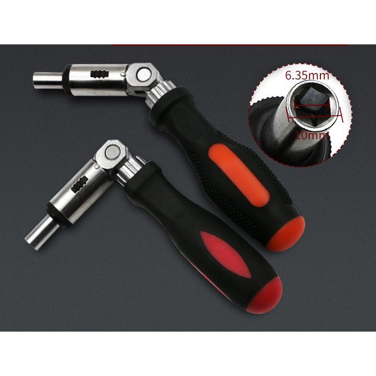 Tua vít đa năng xoay 180 độ hình lục giác 1/4 tay cầm chống trượt chưa bao gồm đầu vít