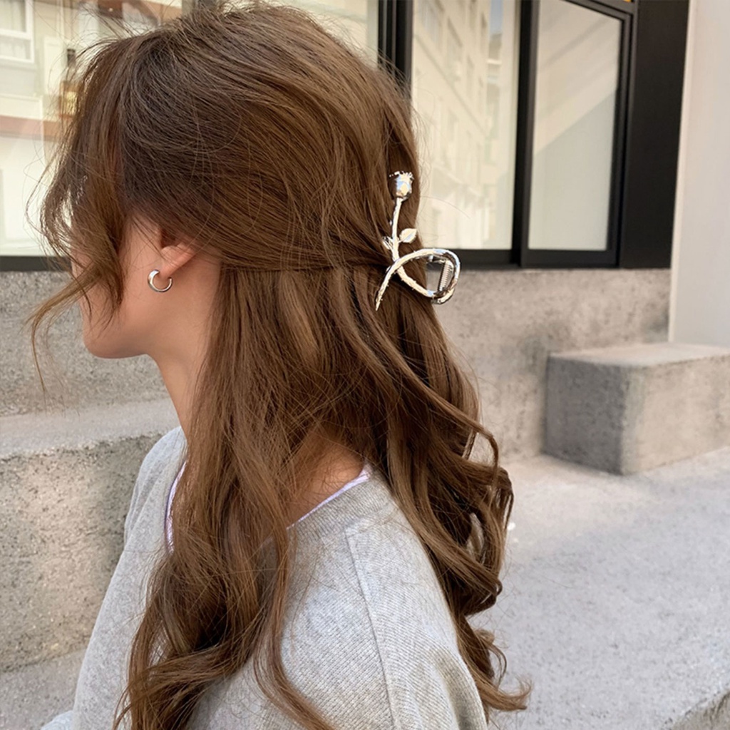 Kẹp Tóc Đuôi Ngựa Bằng Kim Loại Thiết Kế Thanh Lịch Phong Cách Retro