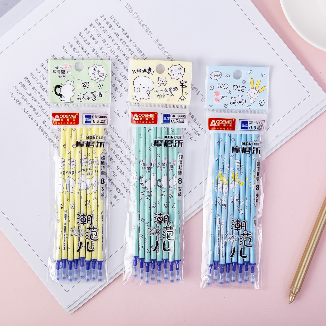 Túi 8 Ngòi Bút Nước Mực Xanh_combo 8 ngòi ,KT đầu 0.4mm, dài 13cm, giá siêu rẻ | BigBuy360 - bigbuy360.vn