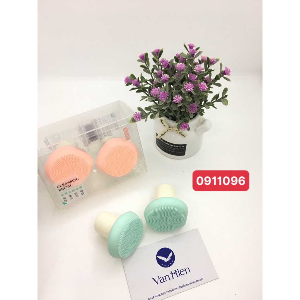 Sale Set 2 cái dụng cụ rửa mặt, mút rửa mặt hình nấm mini nhỏ gọn, tiện ích Văn Hiến C9