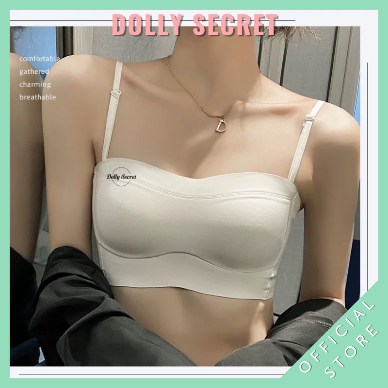 Áo ngực cúp quây ngang chất su non, áo ngực không dây chống tụt cho nữ DOLLY SECRET A23