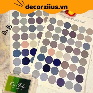 Nhãn dán Sticker hình tròn 48 chấm tròn trang trí dán toploader