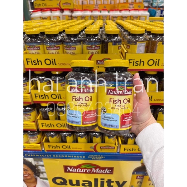 Viên uống Dầu cá Omega3 Fish Oil Nature Made 200v