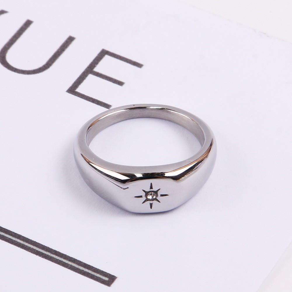 Nhẫn Thời Trang nam nữ TITANIUM mặt trời tinh tế đính đá cz sang chảnh- Mẫu N022