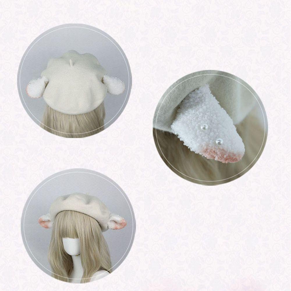 Mũ Beret 20cm Màu Kẹo Ngọt In Họa Tiết Động Vật Dễ Thương Thời Trang