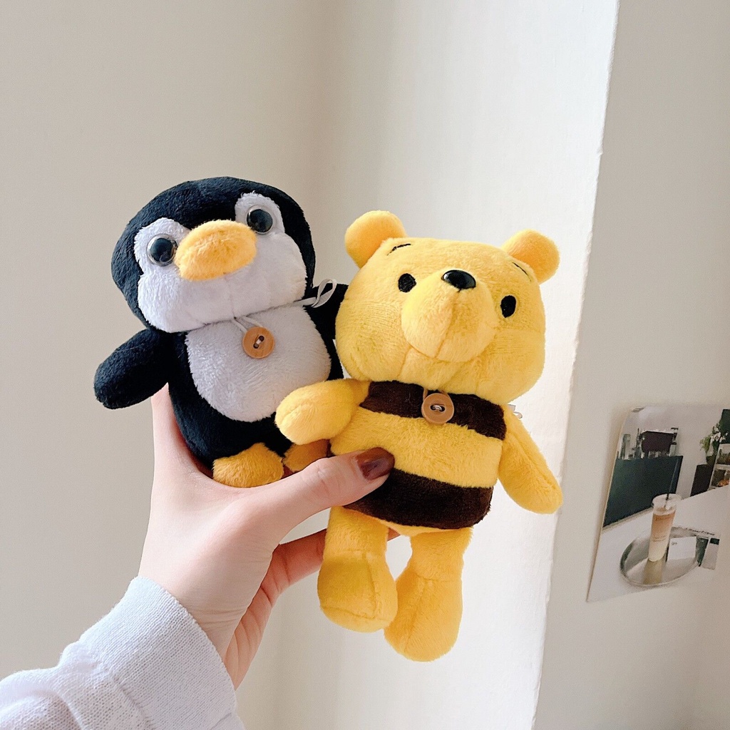 Vỏ bảo vệ hộp sạc tai nghe SPRISE bằng vải bông hình gấu dễ thương thích hợp cho Airpods 2 / Pro / 3