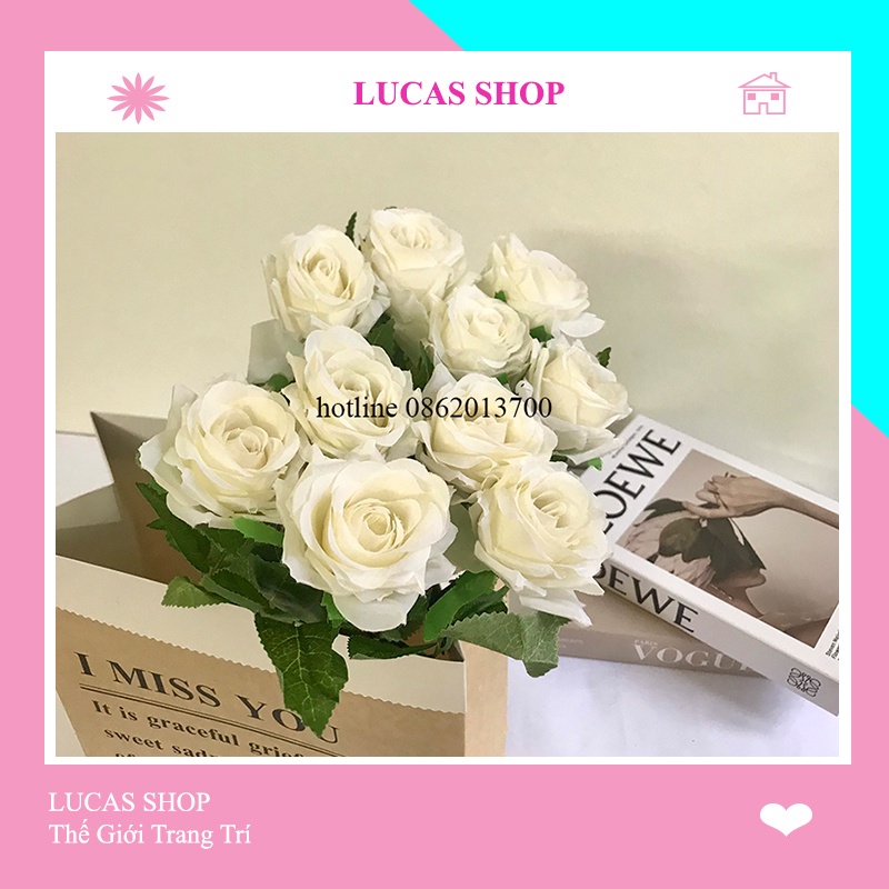 Hoa Giả- Hoa Hồng Cánh Xoắn 1 Bông 47cm Decor Nhà Cửa, Văn Phòng Siêu Xinh