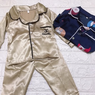 Combo 2 bộ pizama lụa cho bé sz 15kg