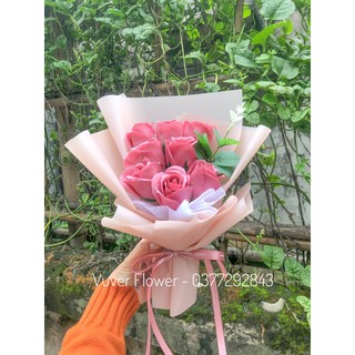 Bó hoa hồng sáp 8 bông (Tặng kèm thiệp) - Ảnh thật