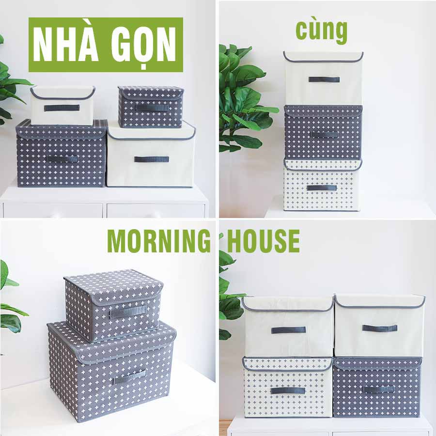 [Mã LIFEBKM1 giảm 10% tối đa 1 triệu đơn từ 500k] Hộp đựng quần áo gấp gọn Morning House có nắp- Size M