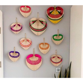 Quạt lá cọ quạt lá kè quạt tre trang trí size 20cm