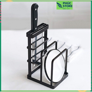 Kệ dao thớt đa năng TS902, Vật liệu thép inox 201. Màu nâu Cafe sang trọng