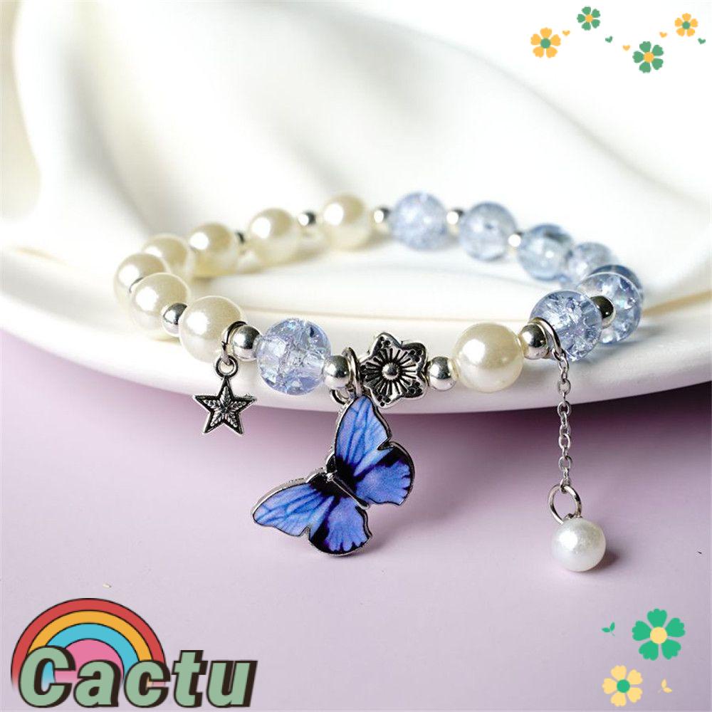 Vòng Tay Chuỗi Hạt Phối Mặt Hình Bươm Bướm Độc Đáo Cho Cặp Đôi / Bạn Bè