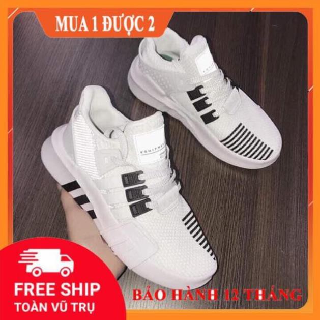 [ Ảnh thật + fullbox + phản quang ] Giầy thể thao sneaker Eqt trắng kẻ đen phản quang 2019 nam nữ 2020 ↩