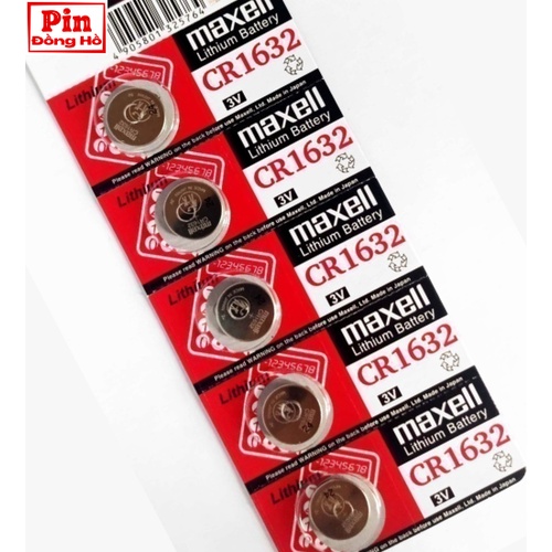 Pin 1632 Maxell CR1632 1 vỉ 5 viên pin dùng cho Cmos, thiết bị điện tử, đồ chơi,...