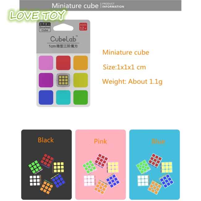 Khối Rubik 3X3 Mini 1cm Nhiều Màu Sắc Dễ Thương