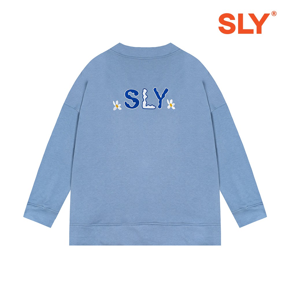 Áo Khoác Cardigan SLY Flora Vải Nỉ Chân Cua màu steel