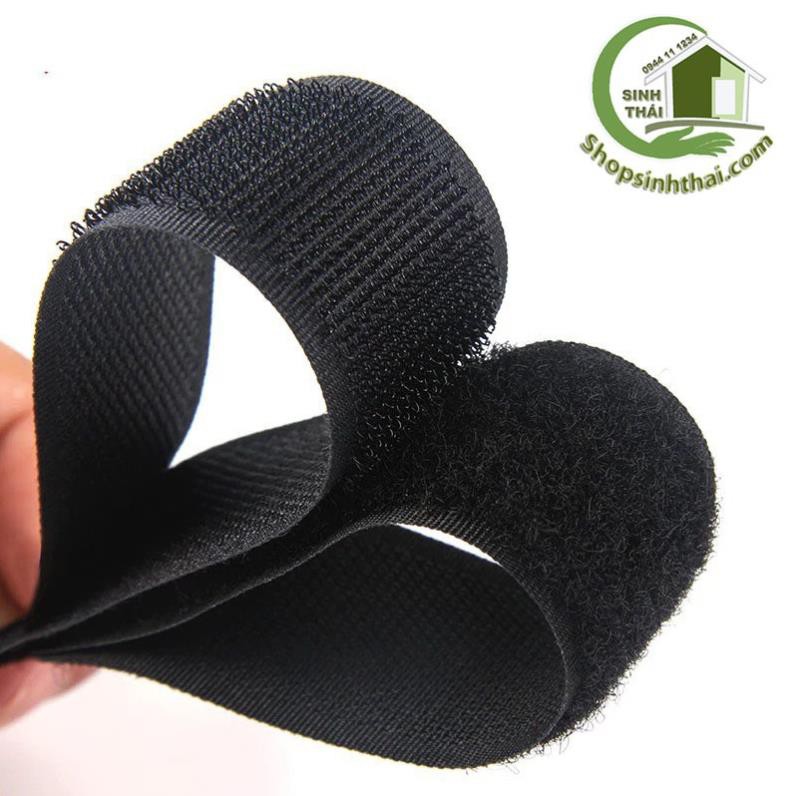 Miếng dán vải 2 mặt dán giày, túi xách - dính gai dán Xé, Băng gai dính, khóa nhám gai khổ rộng 2cm - màu đen