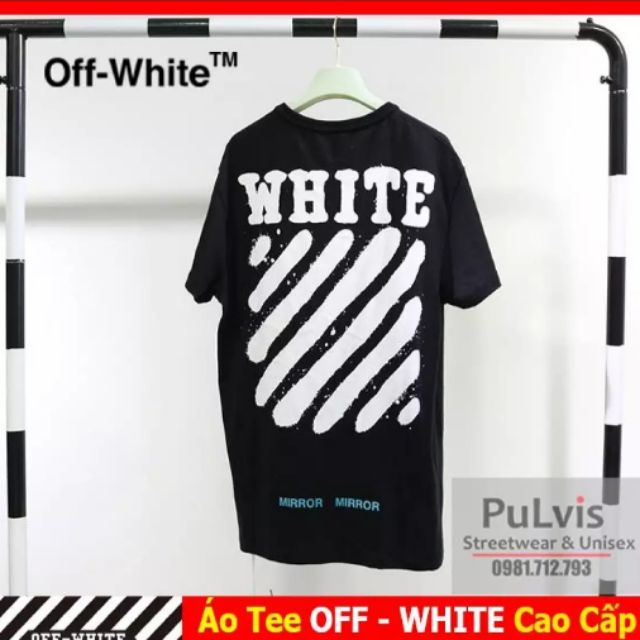 Áo thun off white tay lỡ - Áo ngắn tay không cổ