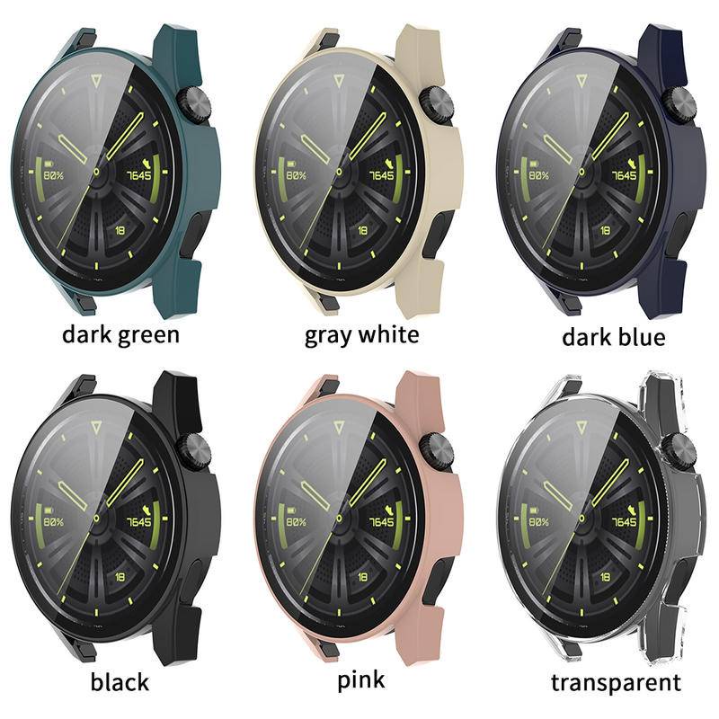 Ốp Bảo Vệ Đồng Hồ Kèm Kính Cường Lực 46mm Cho Huawei Watch GT3 GT2 Pro 42 46 MM GT2E Watch3 Pro 46 48 MM Honor Magic2