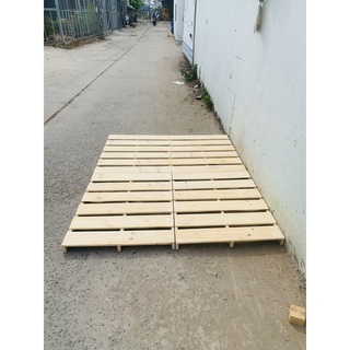 Giường Ngủ Pallet [MẶT KHÍT] Gỗ Thông Gấp Gọn / Giường Gỗ Thông nhập khẩu Mới 100% - MẶT KHÍT LÁNG MỊN - 7 Nan