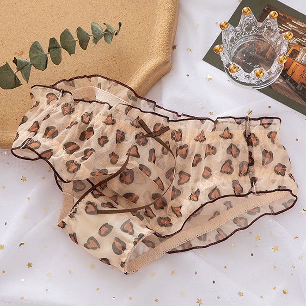 Quần Lót Ren Xuyên Thấu Họa Tiết Da Báo Quyến Rũ Cho Nữ