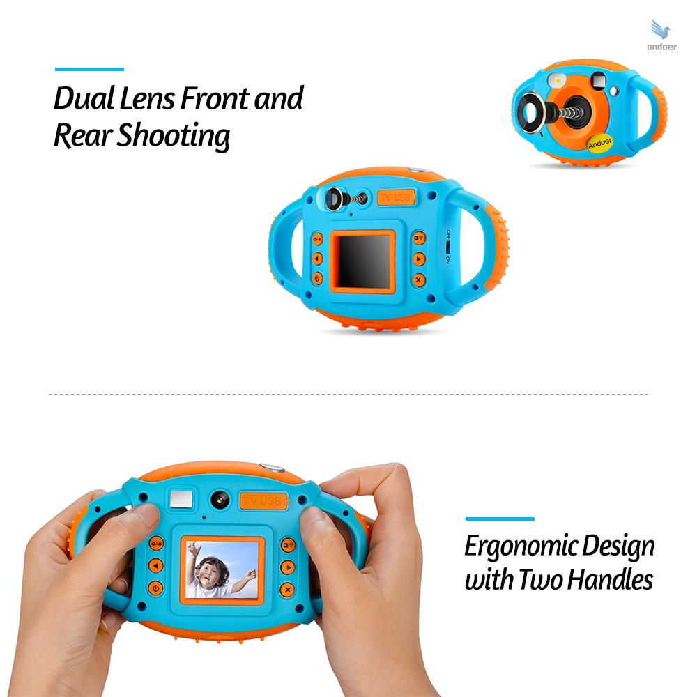 Camera kỹ thuật số Andoer WiFi 5MP 1080P HD chống sốc màn hình 1.77 Inch với thiết kế ống kính kép cho bé
 | BigBuy360 - bigbuy360.vn