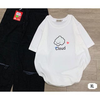 Áo thun nữ tay lỡ hình đám mây/ Áo thun cloudy dễ thương/ Ảnh thật