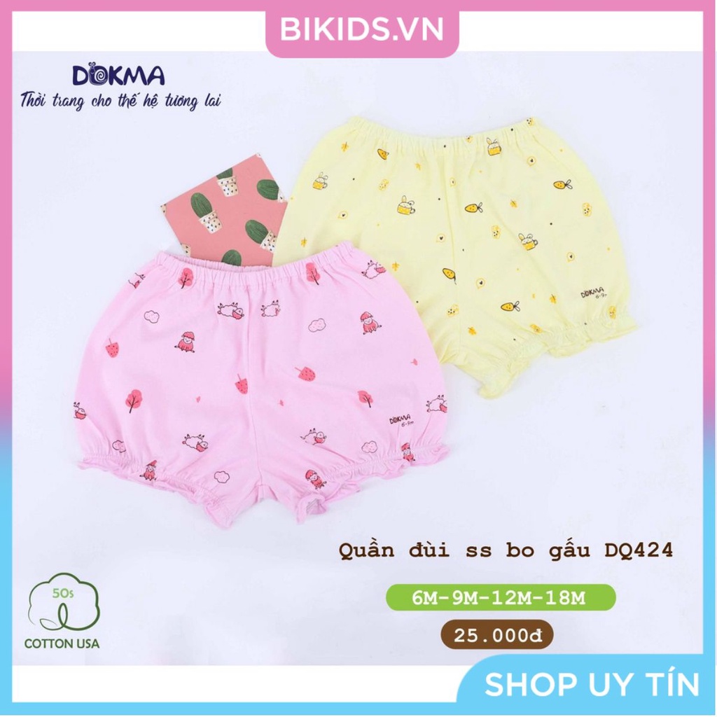 Dokma - Quần đùi ss bo gấu 6-18M ( DQ424)