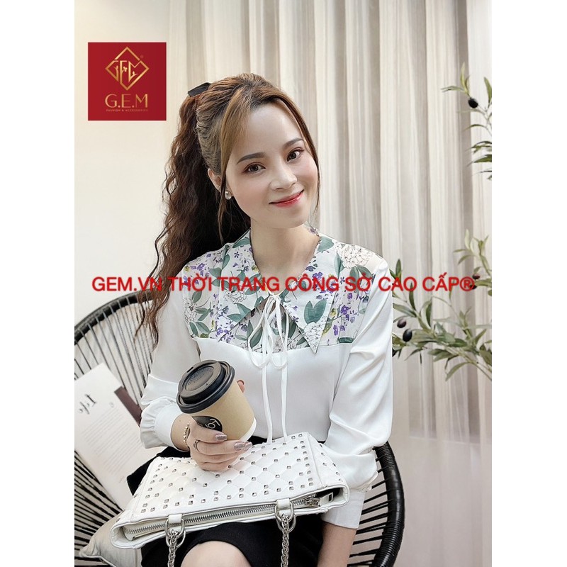 [BÁN BUÔN&amp;LẺ] Áo sơ mi kiểu nữ - hoạ tiết lạ và độc đáo thời trang - dễ phối với chân váy hoặc các loại quần - GEM.VN