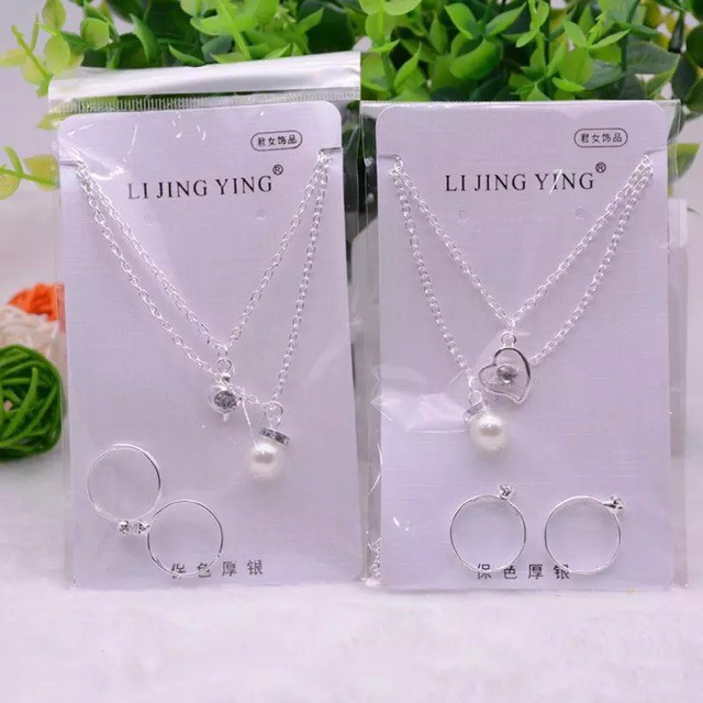 Bộ vòng cổ đôi kèm nhẫn siêu xinh