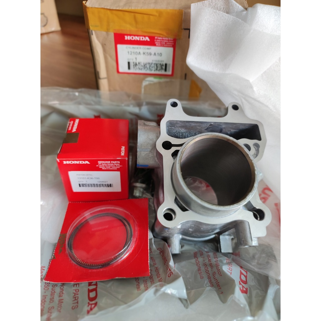 Bộ nòng + Pistion bạc Vario 150 zin Honda Indonesia nhập khẩu - 1210A-K59-A10/ 13101-K36-T00/ 13011-K59-A70