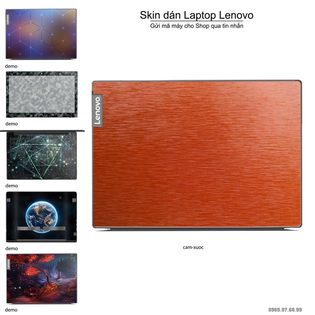 Skin dán Laptop Lenovo màu cam xước