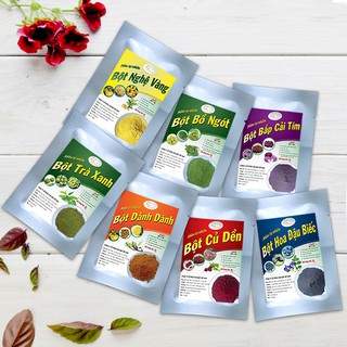 Combo 7 Gói Bột Tạo Màu Thực Phẩm - Bột Tạo Màu Tự Nhiên- Bột Rau Củ Nguyên Chất 100% chuyên dùng nấu xôi, làm bánh