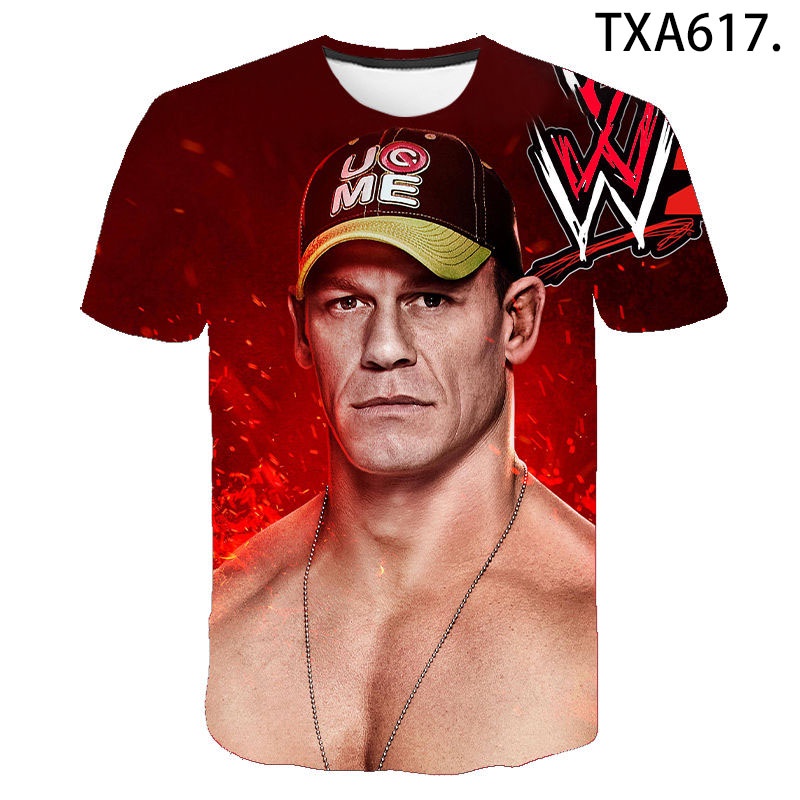 Áo Thun Tay Ngắn In Hình WWE 3D Vui Nhộn Thời Trang Mùa Hè Cho Nam Và Nữ
