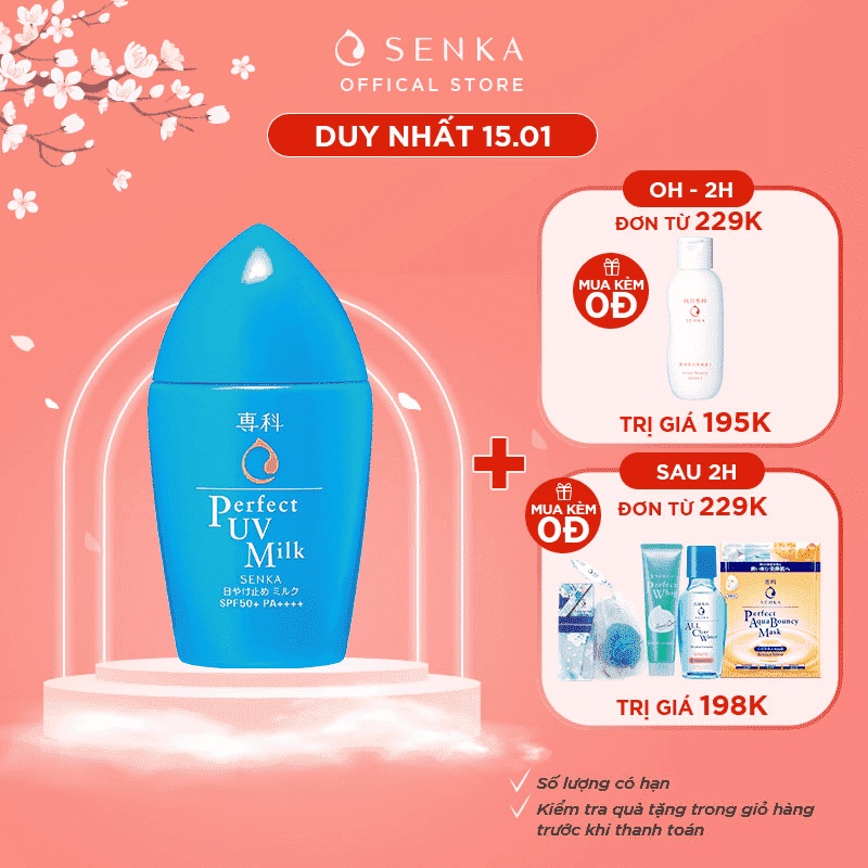 Kem chống nắng dạng sữa Senka Perfect UV Milk 40ml