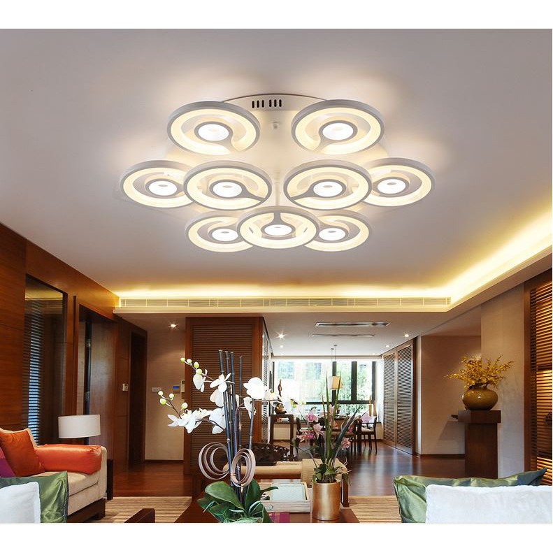 Đèn trần MONSKY REATY kiểu dáng sang trọng 3 chế độ ánh sáng - kèm bóng LED chuyên dụng và điều khiển từ xa