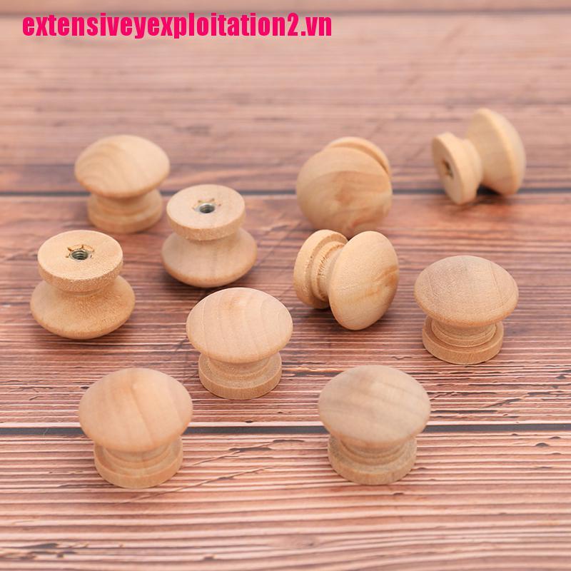 Set 10 Tay Nắm Cửa/Ngăn Kéo Bằng Gỗ Tự Nhiên 2.4X2CM