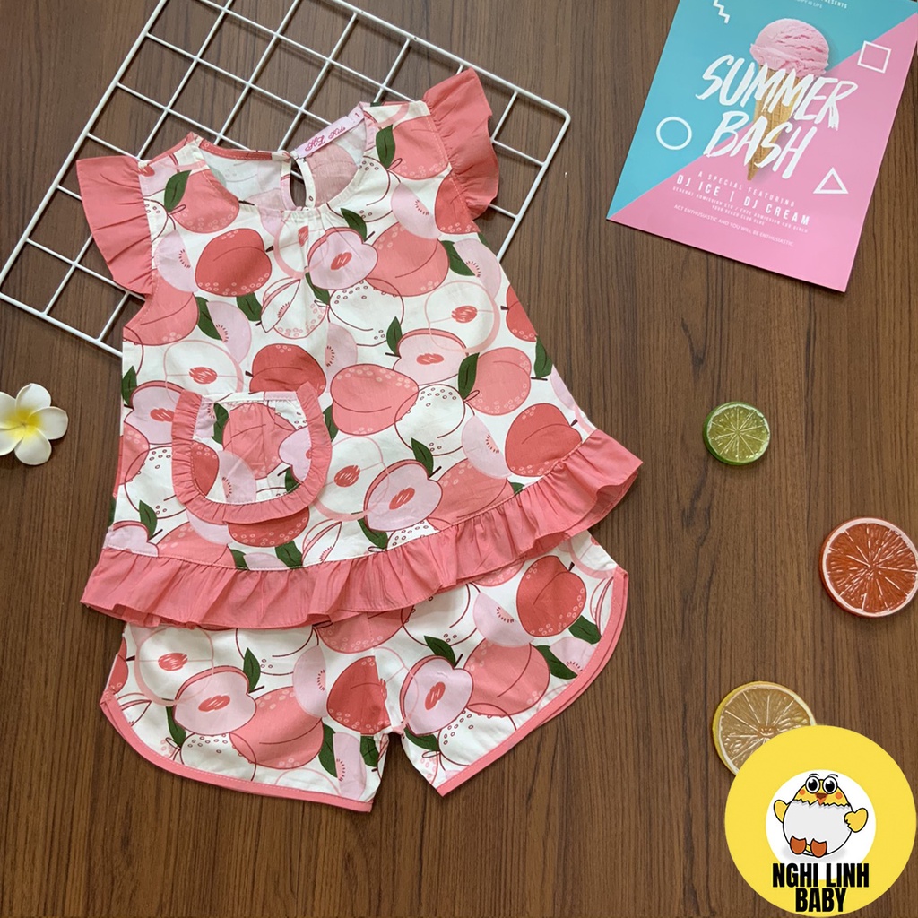 Đồ bộ bé gái kate lụa đùi, quần áo cho bé gái cực mát có size từ 12-38kg - Nghi Linh Baby